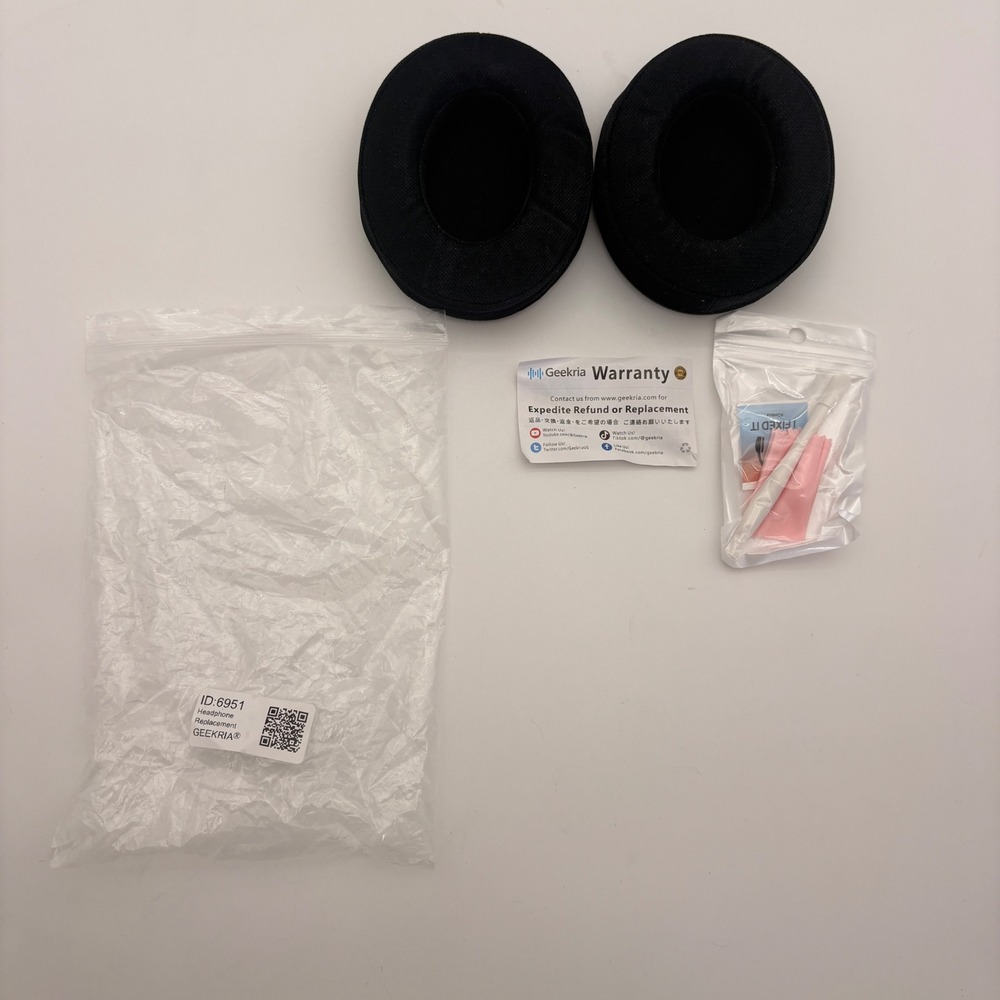 Geekria 6951 Replacement Headphone Earpads Black Fabric‎ Mesh Ear Cushions Kit